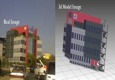 I will design 3d model of building in low poly
