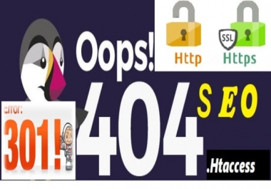 I will fix https, www, redirection htaccess issues, seo, 301