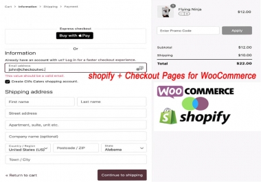 I will do checkout page for woocommerce like shopify