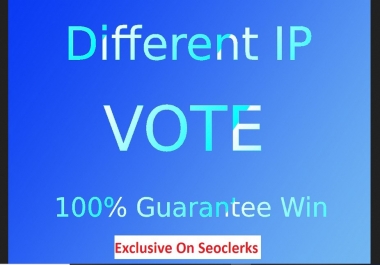 promote you 200 different IP votes,  single ip votes for any contest.