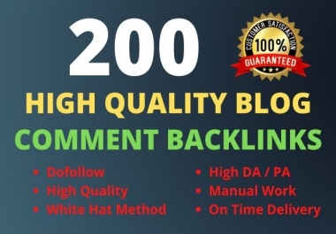 Make 200 high quality dofollow blog comment backlinks