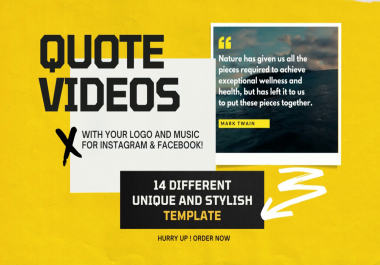 I will create motivational quotes videos for instagram with music and your logo