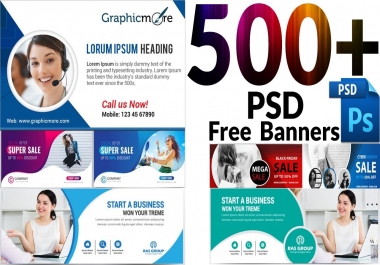 I will provide 500 professional banners ads and poster pack in PSD templates