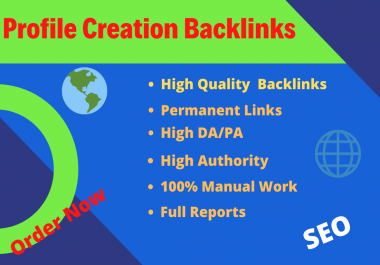 I will create 50 HQ social profile creation backlinks