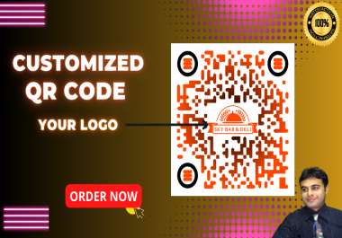I will design a custom qr code with your logo