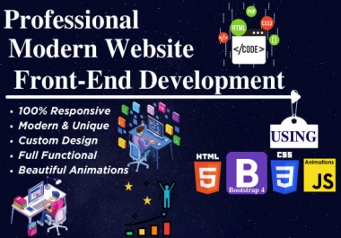 I will develop modern responsive website with HTML 5 CSS 3 bootstrap 4
