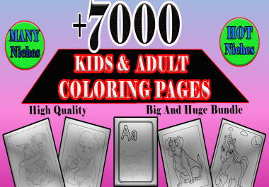 I will provide 7000 kids and adults coloring images jpeg png format sell on KDP