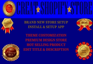 I will create shopify dropshipping store