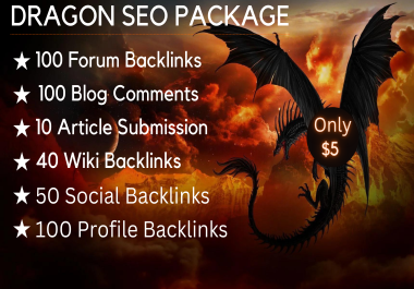 Dragon SEO Package- 400+ High Authority Dofollow Mix Backlinks