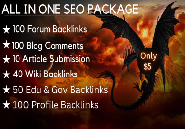 All In One SEO Package- 400+ High Authority Dofollow Mix Backlinks