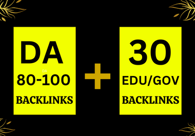Permanent 70 Backlinks Da 80 To 100,  40 links,  With 20 Edu-Gov- Increase Google Ranking