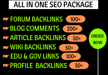 All In One SEO Package- 500+ High Authority Dofollow Mix Backlinks