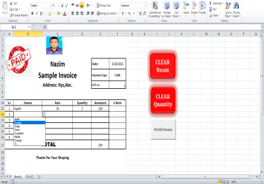 I will design auto calculation invoice in Microsoft excel