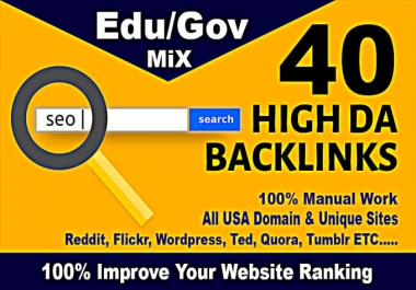 I will created this service top 40 usa pr9, edu dofollow high PA backlinks.