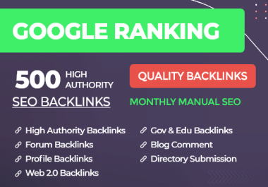 Build Quality Do-follow Backlinks off page SEO Rank Website