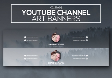 Clean Art Banners for social media platform