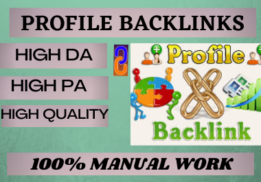 80 Profile Backlinks High Authority Permanent unique domain white hat s backlinks