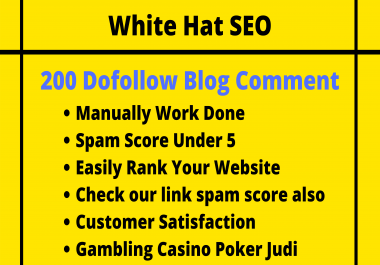 200 blog comment white hat seo backlinks high da sites