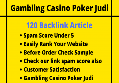 Gambling Casino Poker Judi 120+ SEO Dofollow Backlink