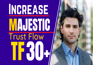 I will increase Trustflow,  Majestic TF 30 plus guaranteed