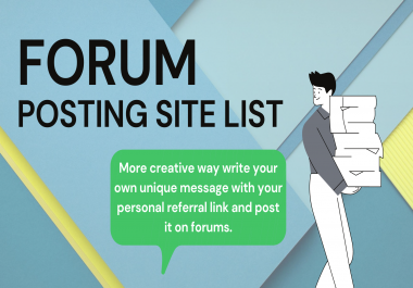 100+ lists forum posting sites to support search marketing for your High PA50 - DA50