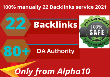 I will build 22 high quality da 80+ Seo backlinks for Your google Ranking