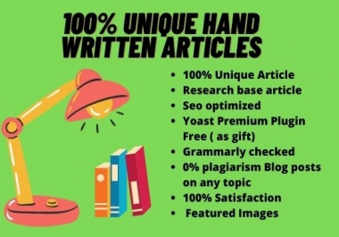 I will write seo optimized handwritten original article