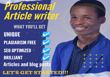 I'm a professional article writer,  and I'll write a unique and SEO optimized article for you