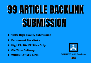 I will do 99 High-Quality Backlink Submission