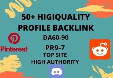 I will create 50 high da dofollow SEO profile backlinks