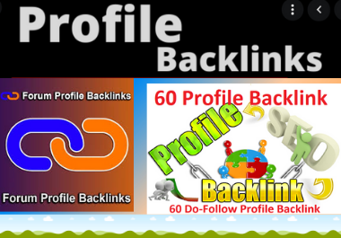 60 Profile Backlinks High Authority Permanent Dofollow unique domain white hat seo backlinks