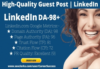 I will do guest post on linkedin DA 98