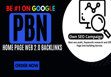 High Quality Web 2.0 home page PBN backlinks