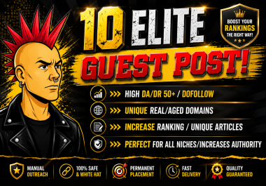 Create 10 Guest post on real traffic website which will guarantee improve your SERP