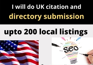 I will do UK citation and directory submission upto 200 local listings