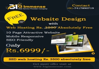 I create 10 pages mobile responsive and SEO friendly website just Rs.6999