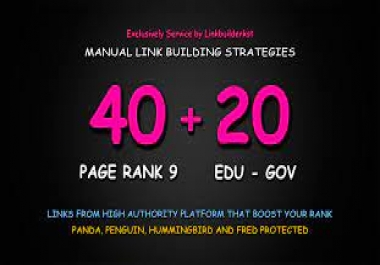 40 Pr9+20 Edu Gov High Trust Authority Safe SEO Backlinks for Ranking Your Blog,  Sites or Youtube.