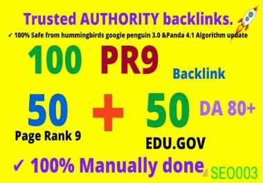 CREATE top Google rank WEB2.O DA80+100 Backlinks 50 PR9+50 EDU High Quality SEO Permanent Links