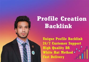 Manually created high authority profile creation backlinks with high DA/PA