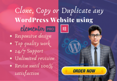 I will clone,  copy or duplicate and redesign any WordPress website 5-8 pages