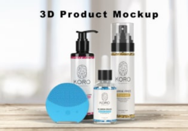 I will create awesome 3D realistic mockups For your Product