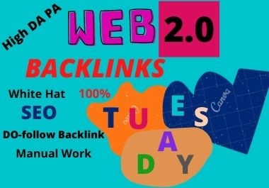 80 Web2.0 dofollow backlinks high authority unique contextual permanent high da white hat