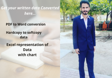 data entry work,  retyping your already hard-copy written data