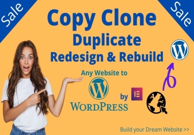 I will copy,  clone,  duplicate,  redesign any website to WordPress by using elementor
