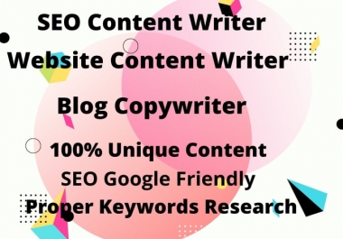 I will be your SEO content writer and website copywriter