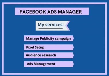 I will do manage your facebook ads manager