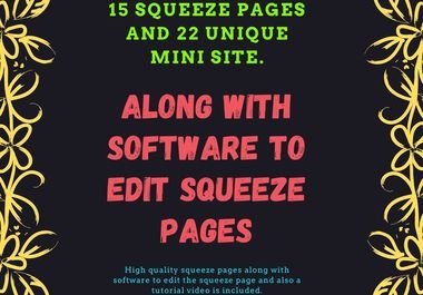 I will provide 15 squeeze pages and 22 unique mini-website templates