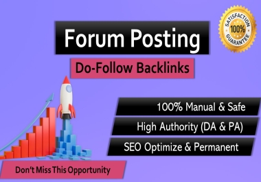 I will create 50 high quality forum posting dofollow SEO backlinks