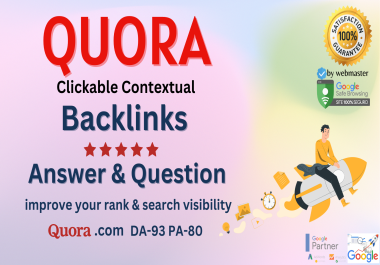 GET 25 High Quality Quora Answer With SEO Clickable Backlinks