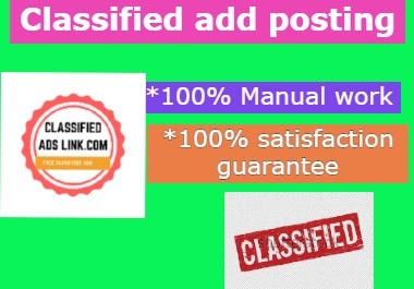 I will give you 30 Classified Add Posting Backlinks for seo rankings your site with high DA-PA.